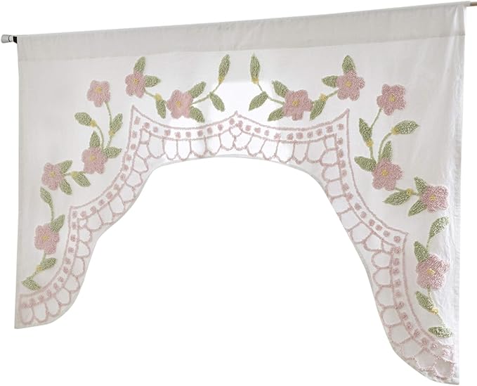 Better Trends Bloomfield Collection is Super Soft and Light Weight in Floral Design 100% Cotton Tufted Unique Luxurious Machine Washable Tumble Dry, Valance, Rose