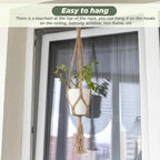 EBOOT 2 Pack 33 48 Inch Large Macrame Plant Hanger Rope to Hang Flower Pot Plant Holder for Indoor Outdoor Decorations, 4 Legs (Linen Color)