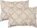 Elegant Comfort 2-Pack Sham Set Pinch Pleat Design, 1500 Premium Hotel Quality Microfiber, Stylish Design-Easy Care, Wrinkle and Stain Resistant, 2-Piece Sham Set, Pleated King, Linen