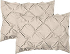 Elegant Comfort 2-Pack Sham Set Pinch Pleat Design, 1500 Premium Hotel Quality Microfiber, Stylish Design-Easy Care, Wrinkle and Stain Resistant, 2-Piece Sham Set, Pleated King, Linen