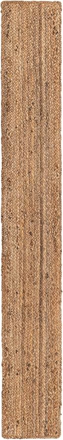 Unique Loom Braided Jute Collection Area Rug - Dhaka (1' 2" x 8' Table Runner, Natural)