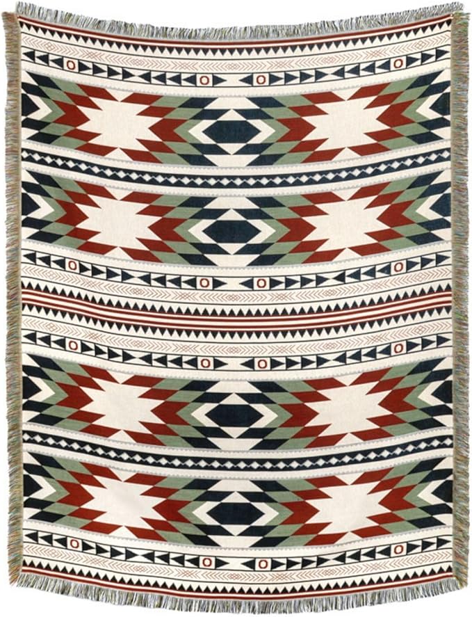 Lqprom Southwest Throw Blankets Aztec Southwestern Throws Cover Boho Native American Blankets for Gift Sofa Table Bed Living Room Decor Outdoor Camping Picnic Tent Beach Car Traveling 51"x63"