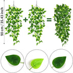 CEWOR 4pcs Artificial Hanging Plants 2.9ft Fake Ivy Vine Fake Ivy Leaves for Wedding Wall House Room Patio Indoor Outdoor Home Shelf Office Decor