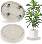 2 Pack Plant Caddy with Wheels,10" Rolling Plant Stand 165 LBS Heavy Duty with Hidden 360 ° Rotating Silent Wheel Wheels for Outdoor Indoor Large Plant Pots, Flower Pot, Patio