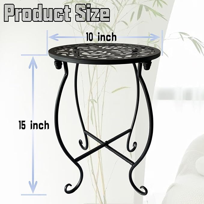 Plant Stand Indoor Outdoor, Set of 2 Metal Plant Stand for Indoor Plants Iron Art Flower Pot Holder Stand Decoration Shelf Racks for Single Planter Use in Garden Patio Corner