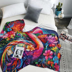 Flamingo Bird Fleece Blanket Tropical Pink Flamingos Palm Leaves Flowers Lightweight Ultra-Soft Throw Blanket for Sofa Couch Bed Camping Travel Super Soft Cozy Microfiber Blanket 50"x60"