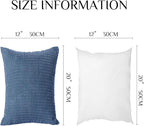 Softalker Throw Pillow Covers 12x20 Inch, Set of 2, Soft Corduroy Boho Stripe Decorative Pillow Cover, Couch Fluffy Pillow Cover for Farmhouse Home Decor Bed Living Room, Blue