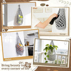 Macrame Wall Plant Hanger, Hanging Planter Basket Holder, Wall Planters for Indoor Plants, for Up to 6 Inch Pot (Grey, 6-Inch)