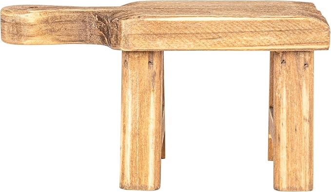 Creative Co-Op Small Wood Pedestal with Handle