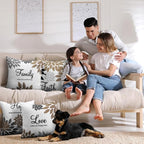 Tatuo 4 Pcs Flower Pillow Covers Square Spring Pillow Cushion Cases 18 x 18 Inch Family Faith Hope Love Words Decorative Summer Winter Cushion Case for Bed Couch Sofa Living Room(Brown Series)