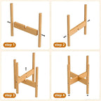 ALIGADO 2 Pack Bamboo Plant Stands Indoor, for Up to 12 Inch Pots, Built to Fit Corners, Sturdy & Stable Design, Natural Wood Color