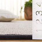 SAFAVIEH Area Rug 9x12 - Natural Fiber Collection - Large - Marble & Dark Grey, Sisal, Woven Design with Border (NF143D)
