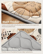 Blissful Diary Baby Play Mats for Floor, 50x50 Crawling Mat for Playpen, Thicken Soft Padding Foam Playmats for Babies and Toddlers Infants, Foldable and Machine Washable, Boho Design