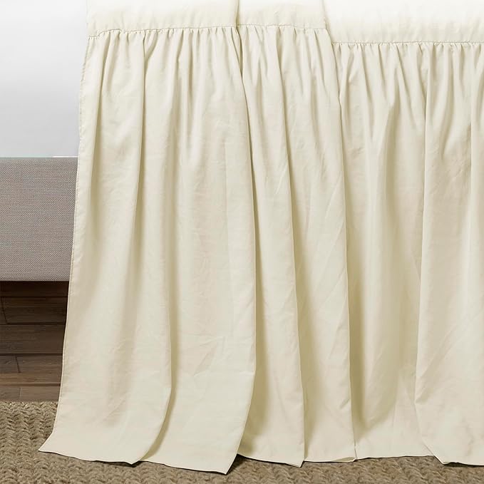 Lush Decor Ruffle Skirt Bedspread Set - 2-Piece Luxurious Farmhouse Bedding - Elegant Ruffle Detail - Timeless Style - Soft Lightweight Sheets - Twin, Ivory