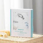 BabyWhale Muslin Swaddle Blanket with Hat and Headband Bow, Marine Animals Pattern Swaddle Set for Baby Boys ＆ Girls, Unisex Newborn Soft Receiving Swaddle Wrap, 47x47 inches