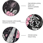 KJHL Black and Pink Gothic Witchy Skull Tapestry 44ʺ x 60ʺ Floral Constellation Skeleton Aesthetic Tapestries Wall Hanging for Bedroom Dorm