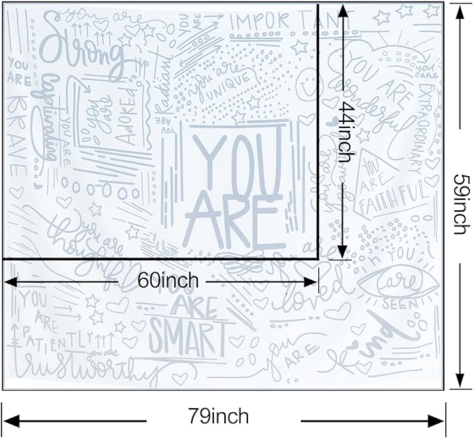 KJHL Black and White Inspirational Quote You Are Wall Tapestry Classroom Kids Tapestries Wall Hanging Motivational Positive Affirmations Saying Wall Decor Aesthetic Tapestry for Bedroom Dorm