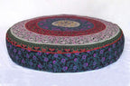 ICC Large Hippie Mandala Round Floor Pillow Cover Ottoman Pouf Cover Daybed Oversized Cotton Cushion Cover with Heavy Duty Zipper Seating Ottoman Poufs Dog-Pets Bed (Purple 6 kaam Flower, 35" Round)