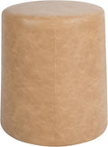 Spatial Order Faux Leather Organic ShapeOttoman (No Lid, Seat Only) | HomePop Home Décor | Round Pouf Foot Rest – Sand Faux Leather