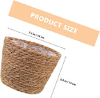 Veemoon 2pcs Wicker Planter Basket, Rustic Straw Woven Flower Basket Arrangement Flower for Plants Laundry Bin Storage Woven Plant Pot Hanging Seaweed Girl Toddler Hanging Seaweed 7. 07x7. 07x5. 89in