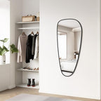 WallBeyond Asymmetrical Mirror, Irregular Wall Mirror, Wall Mirrors Decorative for Bedroom Living Room entryway Hall, Wall Mirror for mid Century Modern Decor 48" H x 22" W, Black