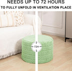 Asuprui Pouf Ottoman Foot Rest – Plush Round All-in-one Foam Stool for Cozy Lounging, Floor Pouf & Chic Decor (Sage Green)