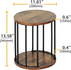 Plant Stand Indoor,small plant stool,Flower Pot Corner stand holder,Mid Century Heavy Duty Metal Tall Home Decor,Modern Round End Table,Small Rustic Display Stand for Living Room,Bedroom(Brown,14In)