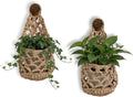 Macrame Plant Hanger Set of 2, Boho Wall Hanging Planter for Up to 6 Inch Pots - Handwoven Cotton Rope Wall Decor with S-Hooks for Indoor Plants in Living Room, Bedroom & Office
