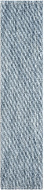 LUXE WEAVERS Solid Machine Woven Blue 2x8 Area Rug, Indoor Stain-Resistant Carpet