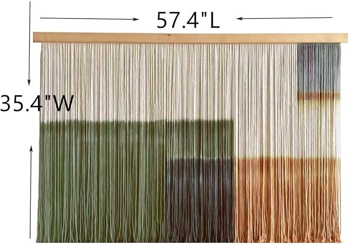 Sdjazl Woven Boho Macrame Wall Hanging Home Decor Tapestry Dip-Dyed Large Macrame Wall Art Colorful Mountain Landspace for Living room (green1)