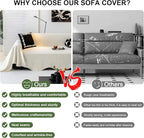 ROOMLIFE Boho White Couch Cover for Dogs, Washable Non Slip Furniture Protector Couch Sofa Covers for 3 Cushion Couch, Soft Chenille Couch Cover Throw Blanket with Tassels 71''X118''