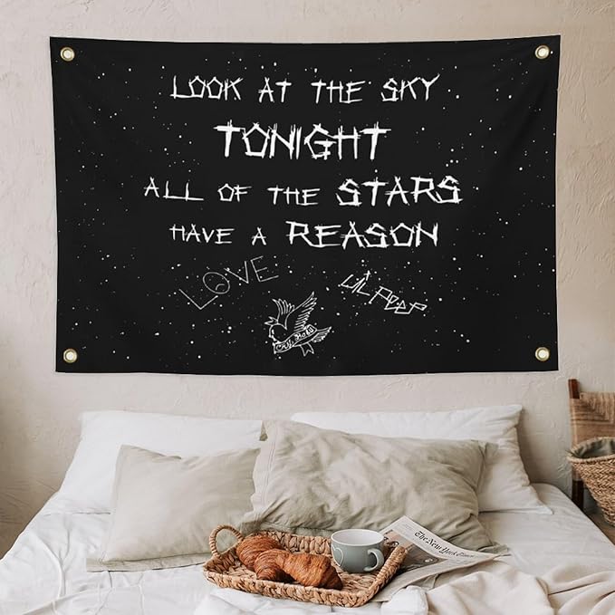 Lil Peep Tapestries Love Rapper Tapestry 3x5 ft Wall Hanging Room Art Home Decoration Gift Bedroom Decor Living Room Door Curtain Balcony