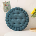 vctops Round Chair Pad Seat Cushion Solid Velvet Color Seat Pad Indoor Floor Cushion Super Soft Warm Chair Cushion Pad for Home Kitchen Dining Room Office (Blue,16")