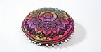 CRAFT KALA Large Round Bohemian Floor Pillow Pouf Cover Mandala Meditation Room Pillow Cover for Adults Boho Seating Poufs Cushion Cover for Kids Playroom 32" Round Multi Ombre