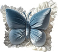 Butterfly Sofa Pillow Animal Floor Reading Pillow Car Cushion (Blue, 50cm)