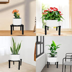 Four Legs Adjustable Metal Plant Stand for 5"-10" Plant Pot – Indoor & Outdoor (Black, 1 Pack)