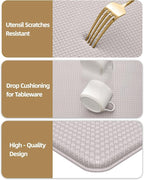 Color&Geometry Anti Fatigue Cushion Padded Kitchen Mat for Floor - 17x29+17x59,Easy Clean, Water & Oil Proof, Anti Slip, Foam Rubber Runner Rug for Front Sink Comfort Standing, Floral White Set of 2