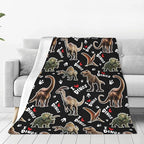 Dinosaur Throw Blanket Soft Flannel Blanket 60"x50" in Bed Blanket Home Decor for Room Sofa Couch All Season