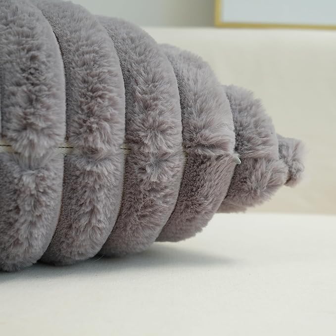JOJUSIS Pack of 2 Faux Fur Plush Decorative Throw Pillow Covers Couch Cushion Case Soft Pillowcases (Grey, 24 x 24-Inch)