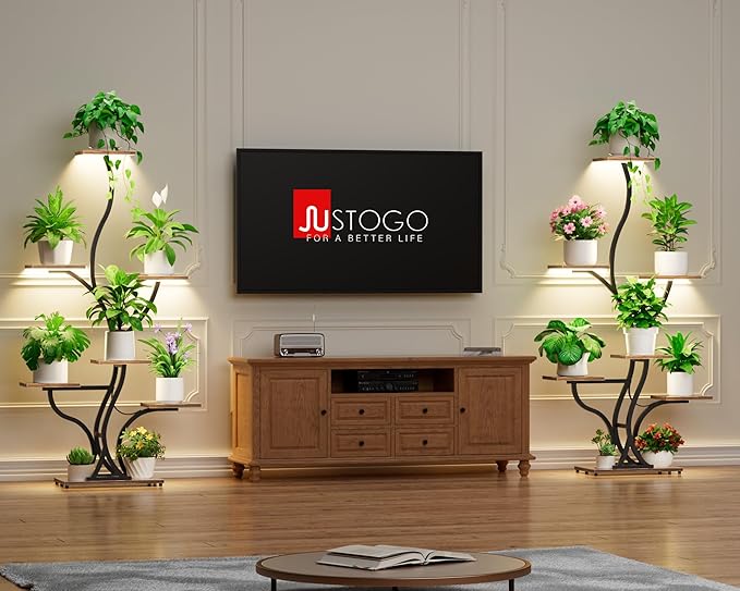 Plant Stand Indoor with Grow Lights - 59" Tall Plant Shelf Indoor, 7 Tiered Corner Plant Stands for Pots Plants Multiple, Metal Large Flower Holder Display Rack for Living Room, Home Decor Patio