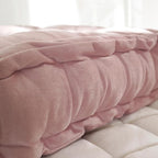 vctops Square Solid Color Velvet Seat Cushion with Handle Tufted Thicken Chair Pad Tatami Floor Pillow Cushion 16.5"x16.5"x4" Pink