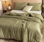 ROSGONIA Oversized King Comforter Olive Green, 3pcs(1 Comforter & 2 Pillowcases) Lightweight Oversized King Size Comforter Sets Bedding Blanket Quilts