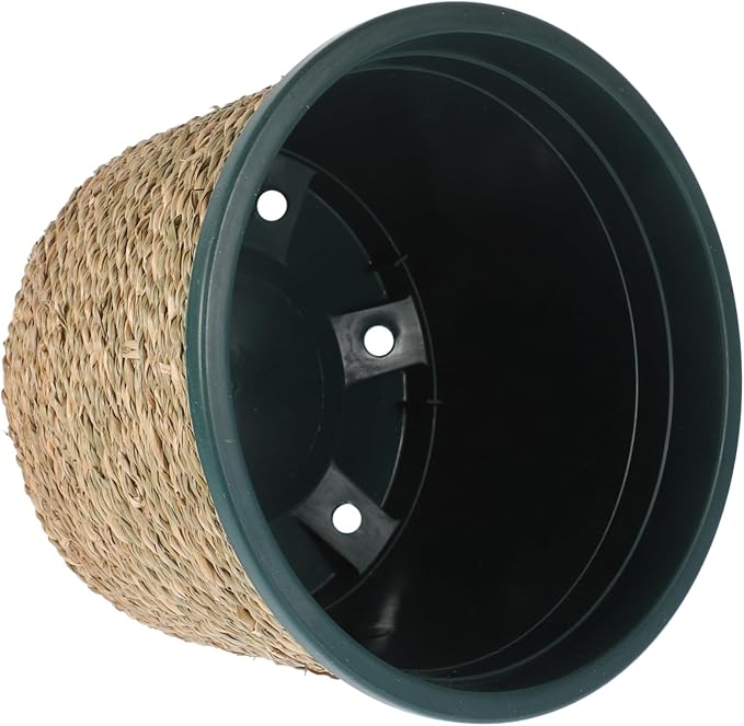 balacoo Straw Decorative Flower Pot Basket Plant Pot Storage for Boho Home Decor