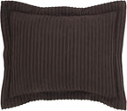 Better Trends Jullian Collection is Super Soft and Light Weight in Bold Stripes Design 100% Cotton Tufted Unique Luxurious Machine Washable Tumble Dry, Standard Sham, Chocolate