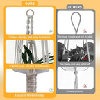 2Pcs 40inch Macrame Plant Hanger with 4 Hooks,Indoor Outdoor Hanging Planter for Plants Holder, Boho Home Decor Ivory