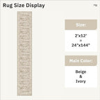 Runner Rug 2x12 Washable Non-Slip Hallway Runner Rugs for Kitchen Bathroom Laundry Room Brown Vintage Floor Carpet Runners for Hallways Entryway