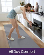 DEXI Kitchen Floor Mats Cushioned Anti Fatigue, 23x59 Wide Standing Runner Rug Waterproof, Comfort Memory Foam Padded for Front Sink Laundry, Grey