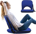 Stadium Seats Cushion for Bleachers with Strong Back Support, Folding Bleacher Seat with 20In Wide Cushion, 4LBS Lightweight, 6 Reclining Positions, Multifunctional Floor Chair for Indoor or Outdoor
