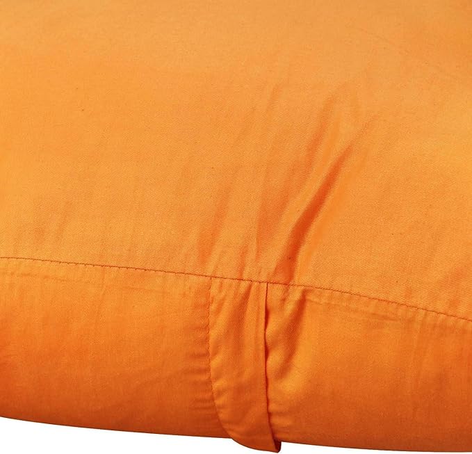 Thmyo 4-Pack 100% Cotton Comfortable Solid Decorative Throw Pillow Case Square Cushion Cover Pillowcase Sublimation Blank Halloween DIY Throw Pillow Covers for Sofa Bed(16x16 inch/40x40cm,Fall Orange)