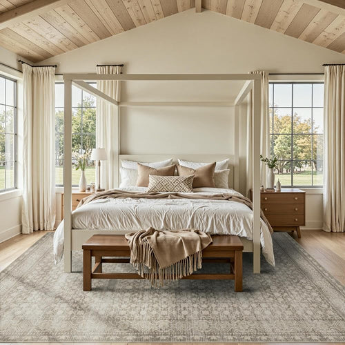 8x10 Washable Area Rug for Living Room, Extra Large Neutral Vintage Boho Rugs for Dining Room, Kids Room, Farmhouse, Durable Low Pile Non Slip Carpet for High Traffic Areas, Apricot - color: Apricot, size: 8' x 10' (Rectangular)